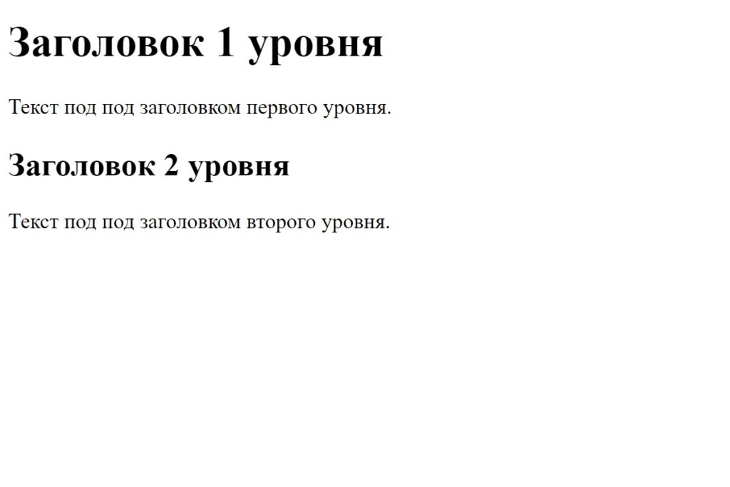 HTML-страница - вид в браузере
